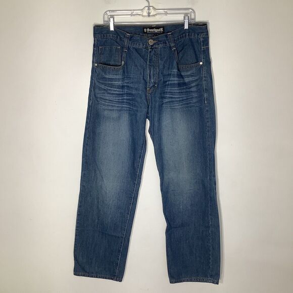 Soutpole Mens Embroidered Pocket Denim Jeans‎ Size 36 x 31 - Picture 2 of 7